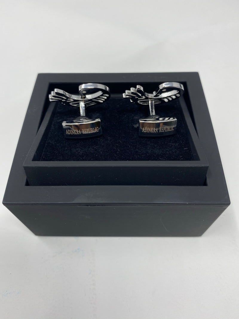 Sankofa Silver Cufflinks